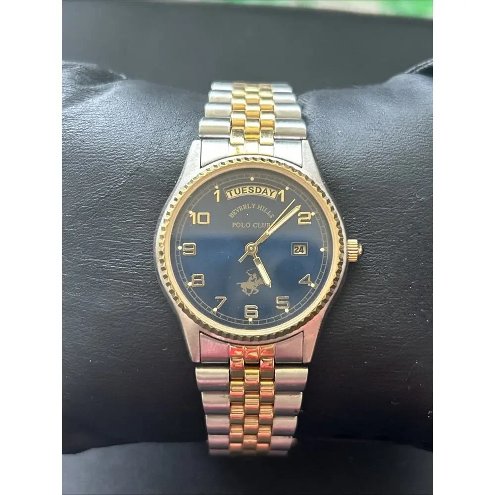 Beverly Hills Polo Club Two Tone Navy Blue Dial Quartz Watch